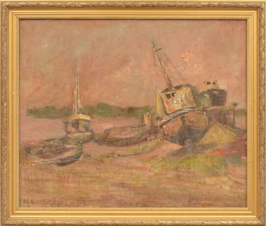 Paysage avec bateaux Early 20th century - Foto 1