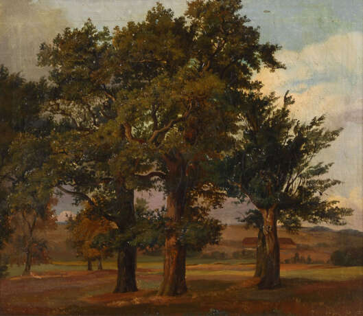 Landschaftsmaler Mitte 19. Jahrhundert: Eichen - Foto 1