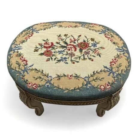 Tabouret en bois laqu&eacute; de style Transition Louis XV du XIXe si&egrave;cle Bois laqué 19th century - photo 4