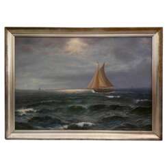 Seascape with Sailing Vessel by Alexander Reich-Staffelstein, 20th Century