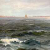 Seascape with Sailing Vessel by Alexander Reich-Staffelstein 20th Century Canvas 20th century - photo 2