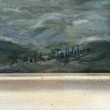 Seascape with Sailing Vessel by Alexander Reich-Staffelstein 20th Century Canvas 20th century - photo 3