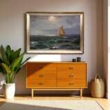 Seascape with Sailing Vessel by Alexander Reich-Staffelstein 20th Century Canvas 20th century - photo 8