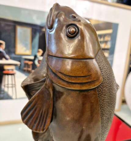 Edouard Marcel Sandoz entwined carps bronze Susse Fr&egrave;res foundrymen 1920 Bronze 20th century - Foto 4