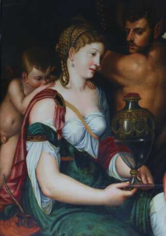 Sc&egrave;ne mythologique Coupe de Cer&egrave;s. Frans Floris de Vriendt. Naturholz 16th century - Foto 6