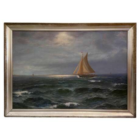 Paysage marin avec voilier d&amp;39;Alexander Reich-Staffelstein XXe si&egrave;cle Leinwand 20th century - Foto 1