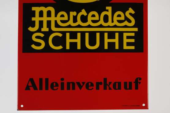Emailleschild Mercedes Schuhe - photo 3
