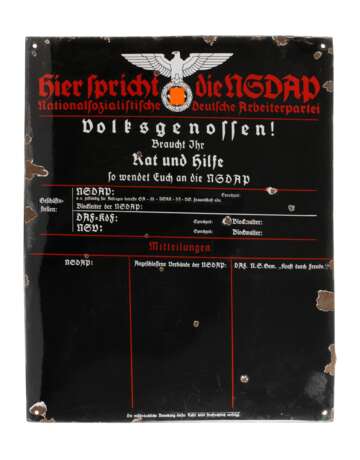 Emailleschild 3. Reich - photo 1