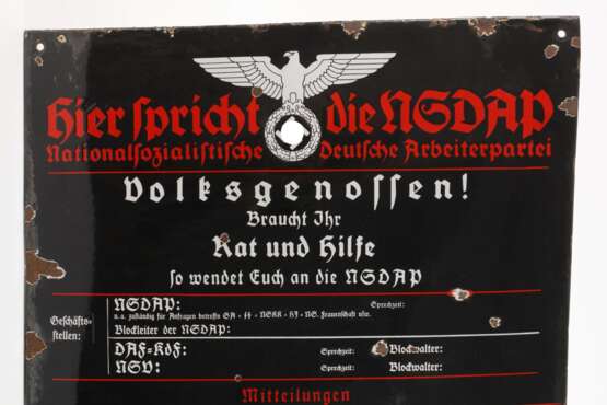 Emailleschild 3. Reich - photo 2