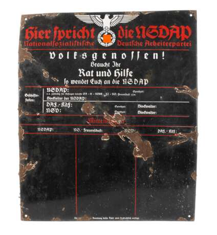 Emailleschild 3. Reich - photo 1