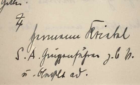 Autograph Hermann Kriebel - photo 1