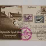 Vier Belege Luftschiff Hindenburg Olympiafahrt - Foto 6
