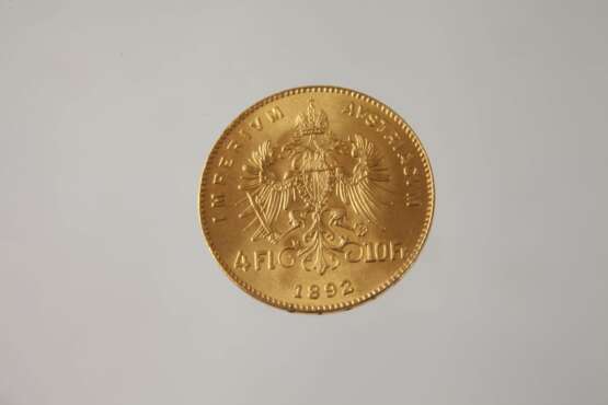 4 Florin-, 10 Franken Gold Österreich-Ungarn - Foto 3