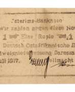 Overview. Gutschein für 1 Rupie Deutsch-Ostafrika
