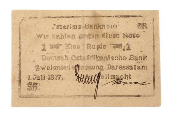 Gutschein für 1 Rupie Deutsch-Ostafrika - фото 1