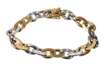 Massives Bicolorarmband mit Brillanten