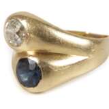 Damenring mit Diamant und Saphir - photo 1