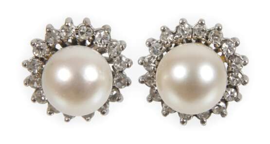 Paar Ohrringe mit Perlen und Diamanten - photo 1