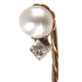 Reversnadel mit Perle und Diamant - photo 1