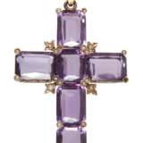 Opulentes Kreuz mit Amethysten und Perlen - photo 3