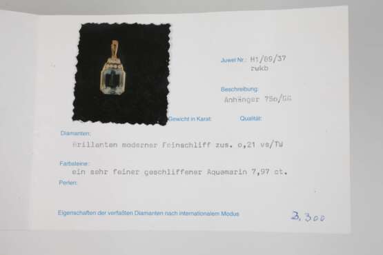 Feiner Clipanhänger mit Aquamarin - photo 5