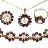 Schmuckset mit Granaten und Perlen - photo 1