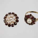Schmuckset mit Granaten und Perlen - photo 2