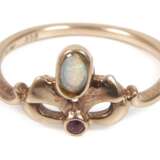 Damenring mit Edelopal und Granat Jugendstil - photo 1