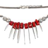 Prächtiges Designcollier mit Koralle - Foto 1