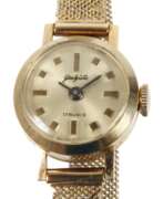 Übersicht. Glashütte, Damenarmbanduhr in Gold