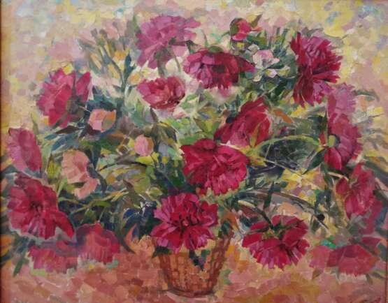 «Le bouquet de fête» Toile Peinture à l'huile Impressionnisme Nature morte 2000 - photo 1
