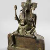Bronze des Ganesha auf einem Sockel sitzend dargestellt - Foto 1