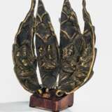 Vier Bronzeblätter eines Lotos-Mandala - Foto 1