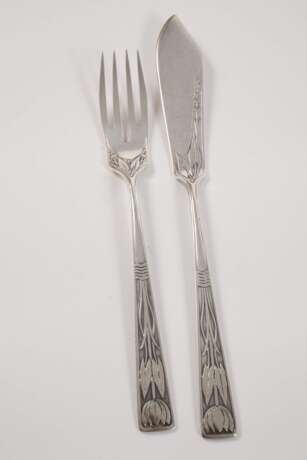Silber Fischbesteck Floraldekor - photo 2