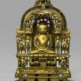 Jain-Altar aus messingfarbener Bronze mit Silbereinlagen - Foto 1