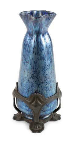 Lötz Wwe. montierte Vase "Cobalt Papillon" - photo 1