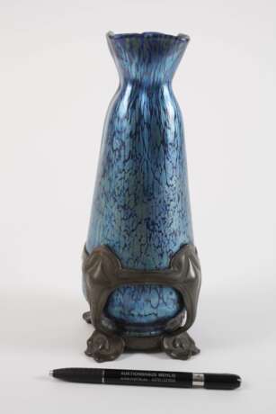Lötz Wwe. montierte Vase "Cobalt Papillon" - photo 2