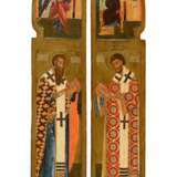 Bedeutende russische Königstüre mit Verkündigung und den heiligen Kirchenvätern Basilios der Grosse und Johannes Chrysostomos - фото 1