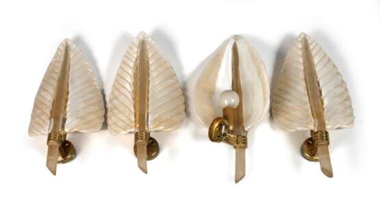 Murano vier Wandlampen "Cordonato Oro" - Foto 1