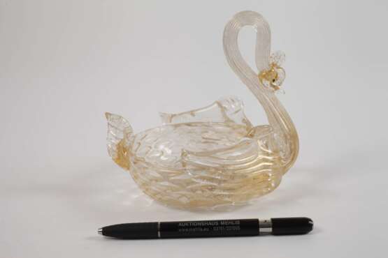 Archimede Seguso, Murano Schale als Schwan - Foto 3
