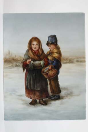 Bildplatte "Zwei Kinder mit Schwefelhölzer" - photo 2