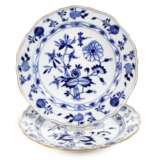 Meissen zwei Kuchenteller "Zwiebelmuster/Gold" - Foto 1