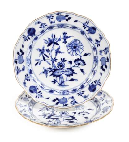Meissen zwei Kuchenteller "Zwiebelmuster/Gold" - Foto 1