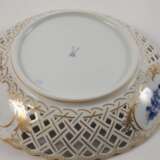 Meissen drei Durchbruchteile "Blaue Blume/Gold" - photo 1