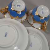 Meissen Paar prunkvolle Mokkatassen "B-Form" - photo 3