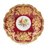 Meissen Prunkschale "Blumenbukett/Purpurfond" - Foto 1