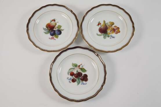Meissen sechs Dessertteller "Fruchtmalerei mit Reif" - фото 2