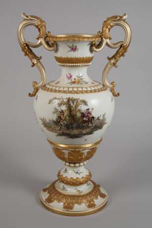 Meissen große Prunkvase Portrait August der Starke - photo 6