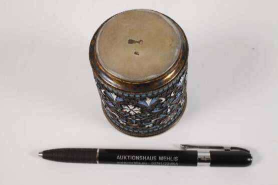 Silberbecher mit Cloisonné - фото 3
