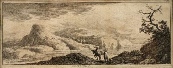 Franz E. Weirotter, Bergige Landschaft mit Reitern - Foto 1